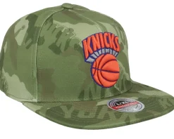Fitted-Mitchell & Ness New York Knicks Tonal Camo Stretch Green Camo Fitted -