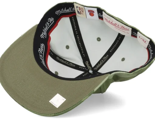 Fitted-Mitchell & Ness New York Knicks Tonal Camo Stretch Green Camo Fitted -