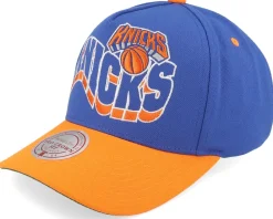 Adjustable-Mitchell & Ness New York Knicks Wavy Pro /Orange A-frame Adjustable - Blue