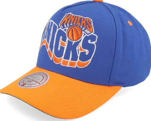 Adjustable-Mitchell & Ness New York Knicks Wavy Pro /Orange A-frame Adjustable - Blue