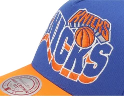 Adjustable-Mitchell & Ness New York Knicks Wavy Pro /Orange A-frame Adjustable - Blue