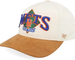 Adjustable-47 Brand New York Mets MLB Diamond 47 Hitch Cap Natural A-frame Adjustable - Beige