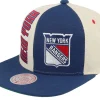 Snapback-Mitchell & Ness New York Rangers Pop Panel Off White/Navy Snapback - Blue, Beige