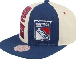 Snapback-Mitchell & Ness New York Rangers Pop Panel Off White/Navy Snapback - Blue, Beige