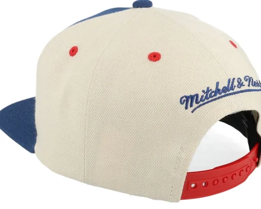 Snapback-Mitchell & Ness New York Rangers Pop Panel Off White/Navy Snapback - Blue, Beige