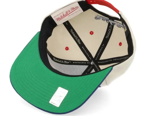 Snapback-Mitchell & Ness New York Rangers Pop Panel Off White/Navy Snapback - Blue, Beige