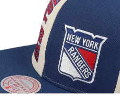 Snapback-Mitchell & Ness New York Rangers Pop Panel Off White/Navy Snapback - Blue, Beige