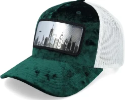 Best Calza Pennello New York Silver Patch Velvet /Ivory A-Frame Trucker - Green