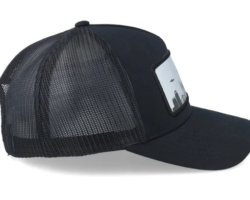 Trucker-Iconic New York Silver Patck Black A-frame Trucker -