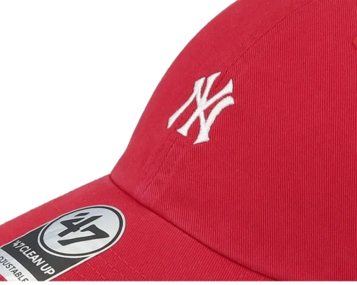Dad Cap-47 Brand New York Yankees Base Runner Clean Up Dad Cap - Red