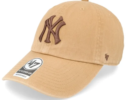 Dad Cap-47 Brand New York Yankees Clean Up Camel Dad Cap - Beige