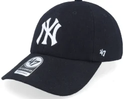 Dad Cap-47 Brand New York Yankees Matte Finish Clean Up Black Dad Cap -