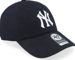 Dad Cap-47 Brand New York Yankees Matte Finish Clean Up Black Dad Cap -
