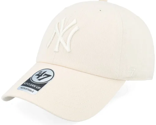 Dad Cap-47 Brand New York Yankees MLB Clean Up Cap Natural Dad Cap -