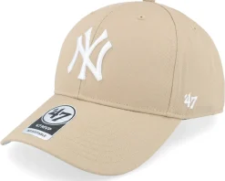 Adjustable-47 Brand New York Yankees Raised Basic Mvp Khaki/White Adjustable -