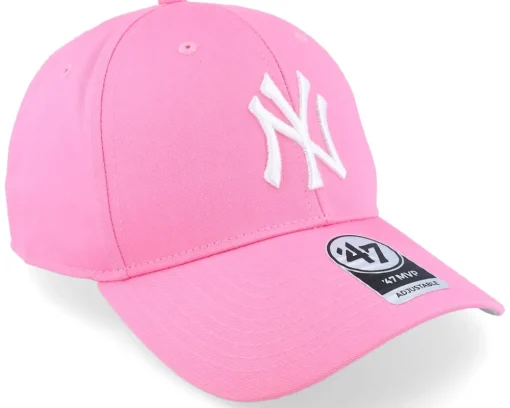 Sale 47 Brand New York Yankees Raised Basic Mvp Rose/White Adjustable - Pink