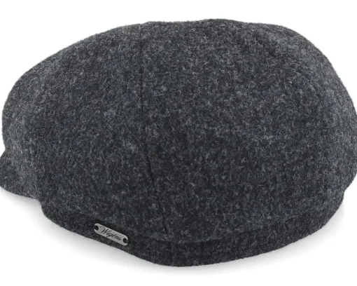 Flat Caps-Wigéns Newsboy Classic Cap Dark Melange Flat Cap - Grey