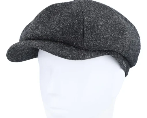 Flat Caps-Wigéns Newsboy Classic Cap Dark Melange Flat Cap - Grey