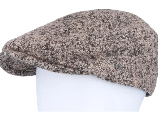 Flat Caps-Upfront Newsboy Hat Pine Bark Flat Cap - Beige