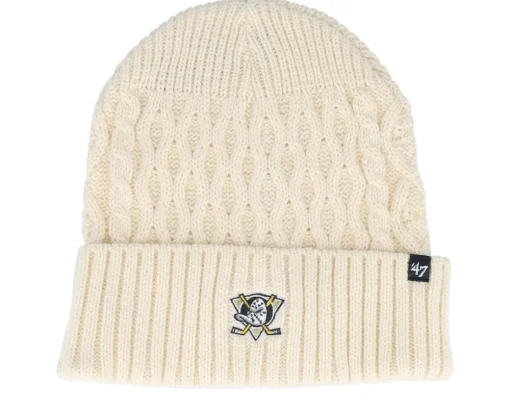 Knitted Beanies-47 Brand NHL Drumcliffe 47 Knit Adu Natural Cuff -