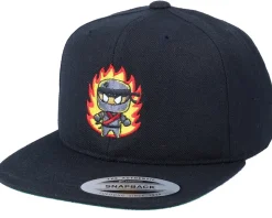 Snapback | Kids-Kiddo Cap Ninja Fire Fury Master Black Snapback -