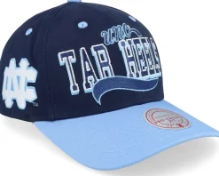 Outlet Mitchell & Ness North Carolina Tar Heels Block Sweep Pro Vintage Navy/Light Adjustable - Blue