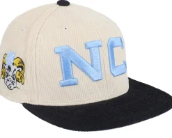 Fitted-Mitchell & Ness North Carolina Tar Heels Team Cord Off White/Black Fitted - Beige