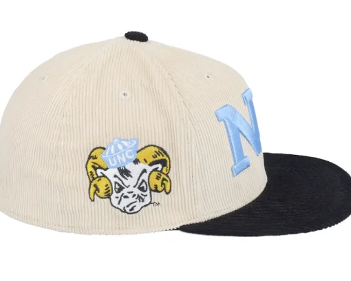 Fitted-Mitchell & Ness North Carolina Tar Heels Team Cord Off White/Black Fitted - Beige