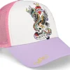 Trucker-Ed Hardy Nyc Twill Front Mesh /Pink/Purple Trucker - White