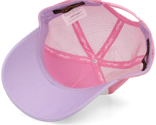 Trucker-Ed Hardy Nyc Twill Front Mesh /Pink/Purple Trucker - White