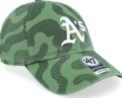 Online 47 Brand Oakland Athletics Free Form Clean Up Fatigue Green/White Dad Cap -