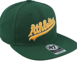 Snapback-47 Brand Oakland Athletics No Shot Script Under Captain Dark Green/Yellow Snapback -