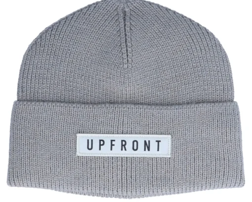 Cuff Beanies-Upfront Ocean Knit Beanie Grey Cuff -