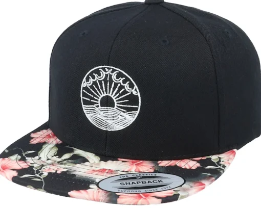 Snapback-Iconic Ocean Sunset Black/Floral Snapback -