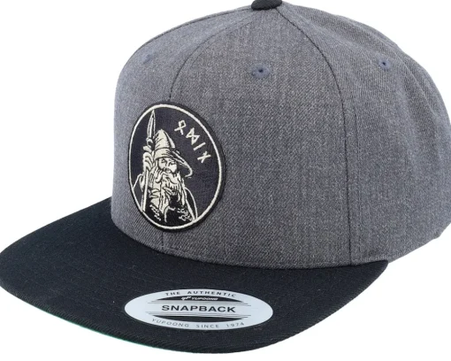 Sale Vikings Odin Runes Patch Charcoal Grey/black Snapback -