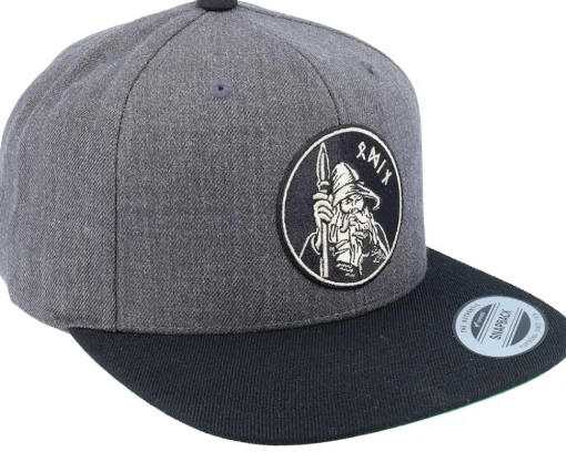 Sale Vikings Odin Runes Patch Charcoal Grey/black Snapback -