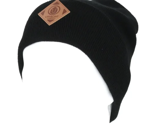 Cuff Beanies-Upfront Official Fold Black Beanie -