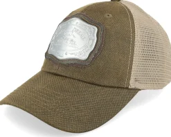 Trucker-John Deere Oilskin Look Belt Buckle Brown/Khaki Trucker -