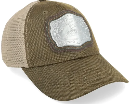 Trucker-John Deere Oilskin Look Belt Buckle Brown/Khaki Trucker -
