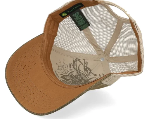 Trucker-John Deere Oilskin Look Belt Buckle Brown/Khaki Trucker -