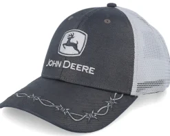Trucker-John Deere Oilskin Look With Mesh Back Grey/Black Trucker -