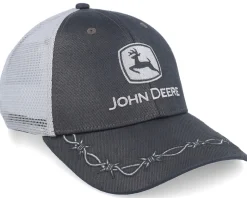 Trucker-John Deere Oilskin Look With Mesh Back Grey/Black Trucker -