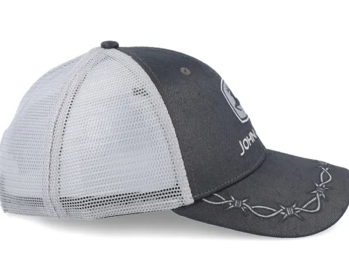 Trucker-John Deere Oilskin Look With Mesh Back Grey/Black Trucker -