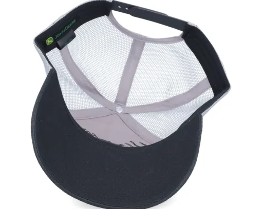 Trucker-John Deere Oilskin Look With Mesh Back Grey/Black Trucker -
