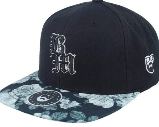 Snapback-Bearded Man Old English Logo Black/Grey Rose Snapback -