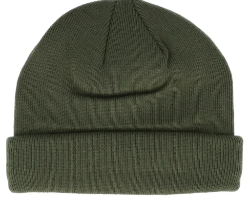 Short Beanies | Blank Beanies-Beechfield Olive Recycled Mini Fisherman Short Beanie - Green