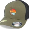 Clearance Iconic Organic Aloha Sunset Olive Mesh Flexfit -
