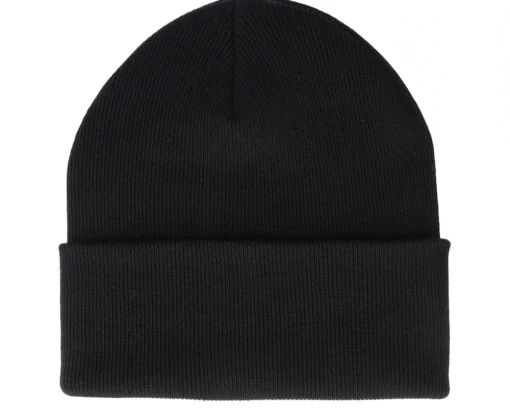 Organic Beanies | Blank Beanies-Beechfield Organic Cotton Cuff - Black