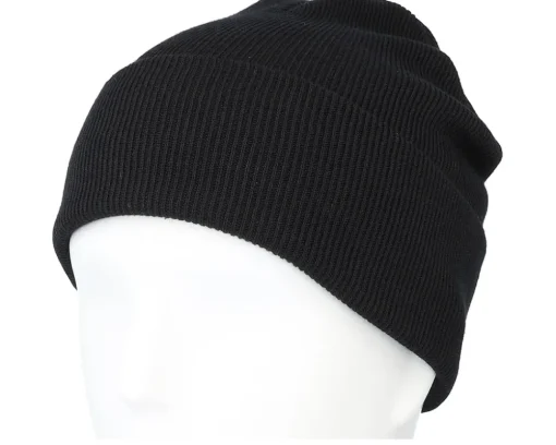 Organic Beanies | Blank Beanies-Beechfield Organic Cotton Cuff - Black