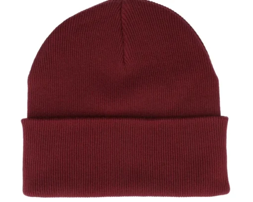 Sale Beechfield Organic Cotton Burgundy Cuff - Red